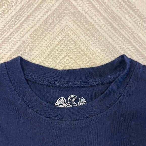 Wes & Willy Kids Football Navy Blue Graphic L/S Tee: Size 18M - Picture 3 of 8